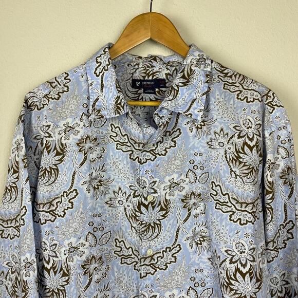 Cremieux Classics Men’s XXL Shirt – Light Blue Brown Paisley 100% Cotton - Picture 2 of 7